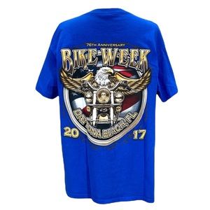 Daytona Bike Week Gildan Men’s/Unisex Blue Short Sleeve Tee Shirt Size Large